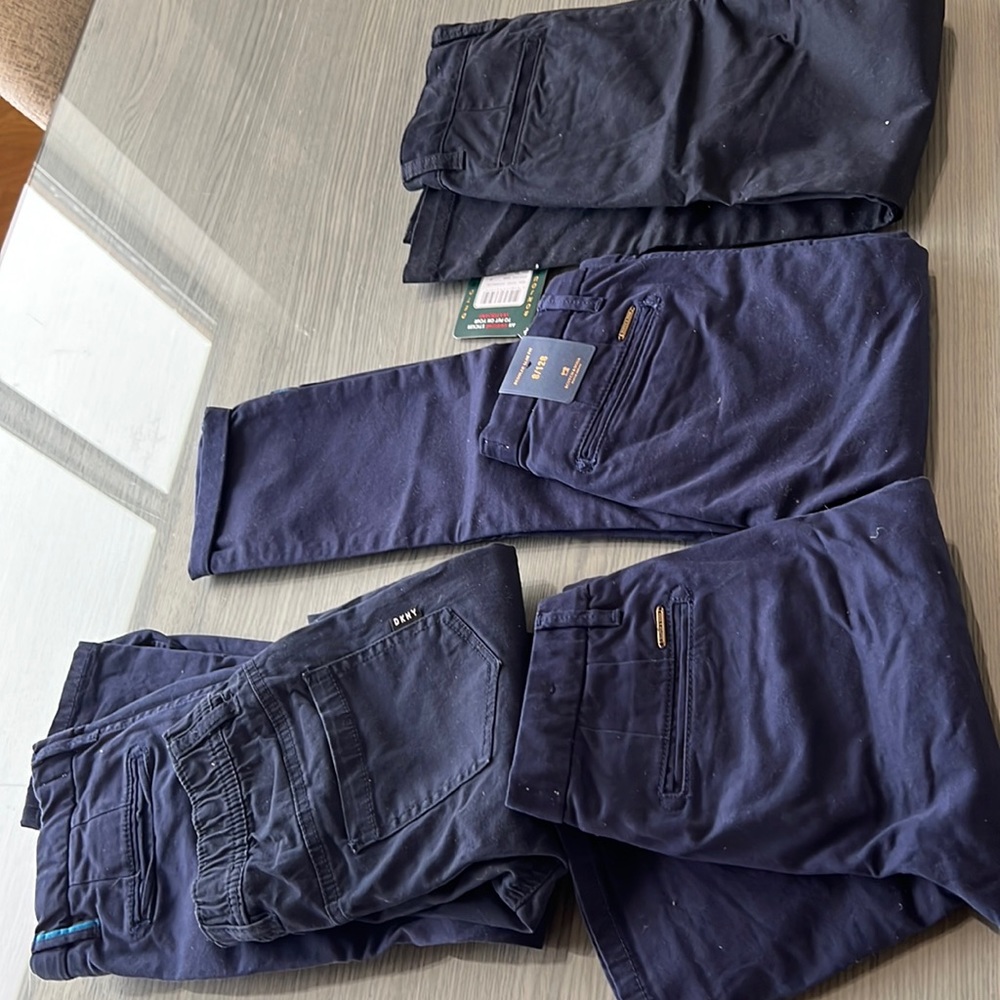 5 Pairs of navy Pants size 8 boys (3) Scotch and soda, Dkny,Gap